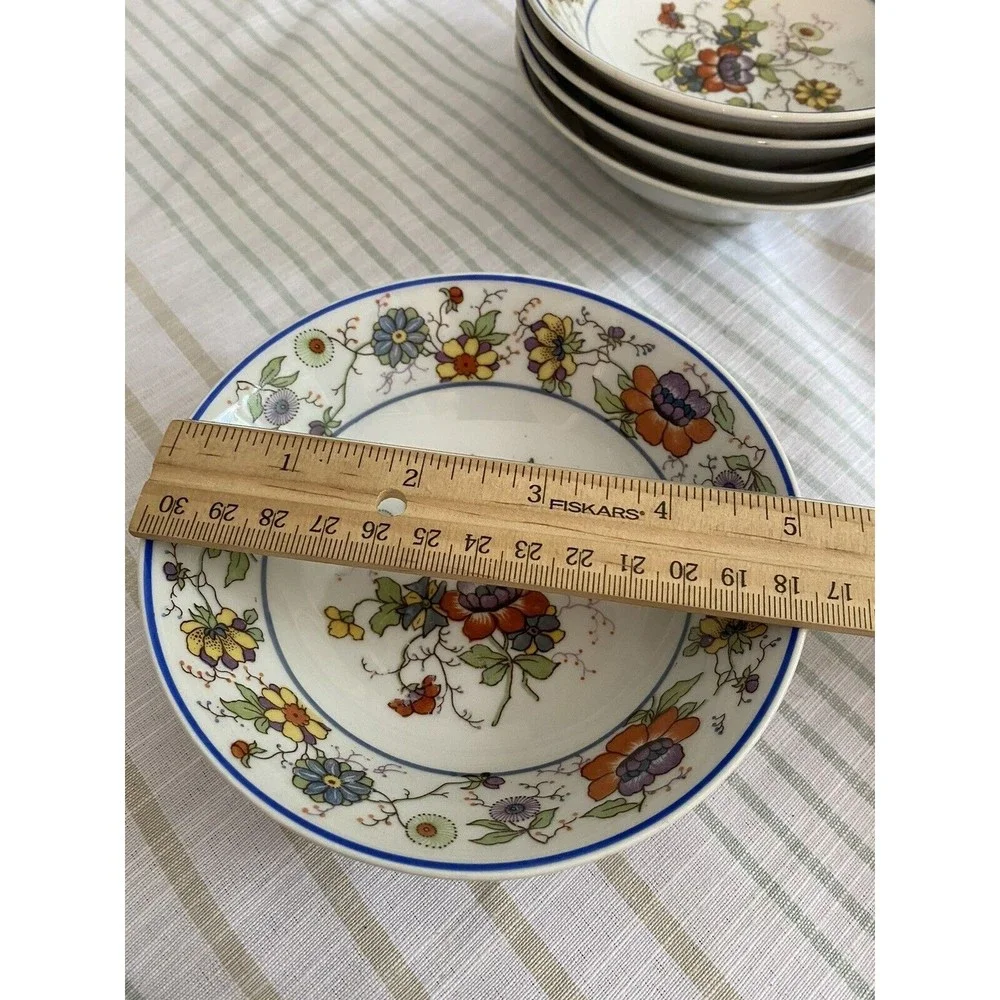 Set of 5 Vintage OG Germany Wildflowers 5” Soup / Salad Dessert Bowl